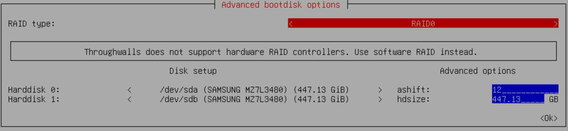 Storage setup installation step
