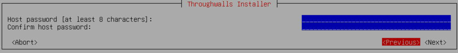 Host password installation step